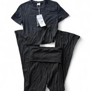 XIEERDUO Black Ribbed Top